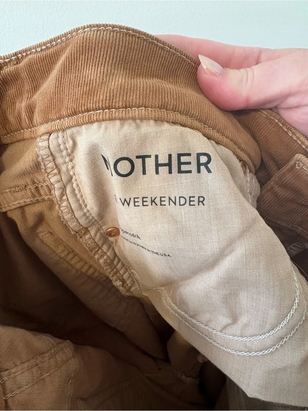 Mother The Weekender Corduroy Pants In Tobacco Size 27